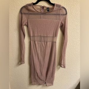 Mesh detail bodycon dress